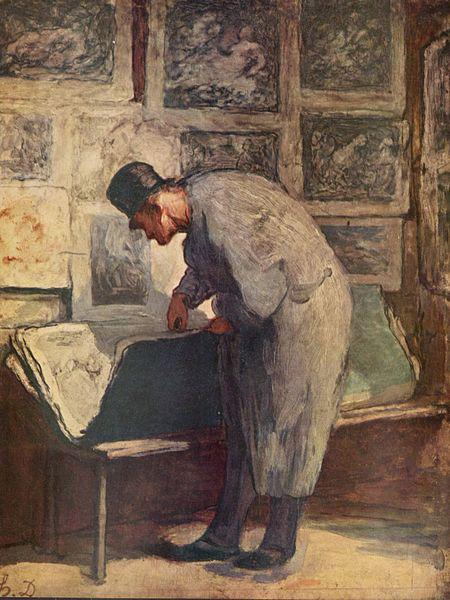 Honore Daumier Der Kupferstich-Liebhaber oil painting image